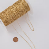 2x5mm Paperclip CCC Ion Plated Brass Chain - Tarnish Resistant Wholesale 1 yard per order
