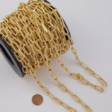 Paperclip Chain 9x19mm CCC Ion Plated Brass Chain - Tarnish Resistant Wholesale 1 yard per order