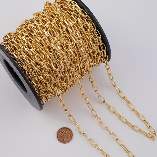 5x11mm CCC Ion Plated Brass Chain - Tarnish Resistant Wholesale 1 yard per order