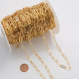 4x14mm Paperclip Chain Ion Plated Brass Chain - Tarnish Resistant Wholesale 1 yard per order