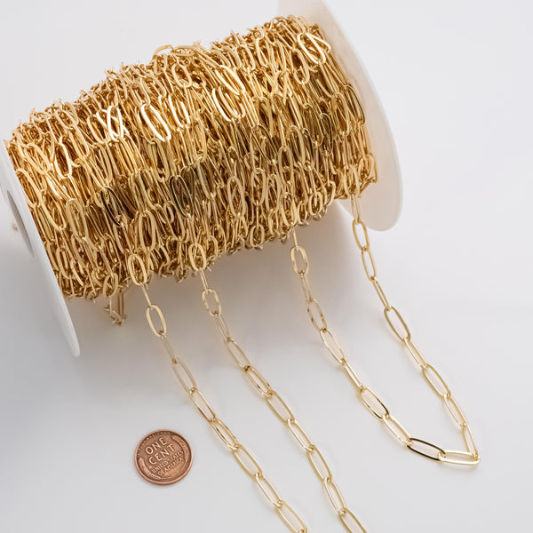 4x14mm CCC Ion Plated Brass Chain - Tarnish Resistant Wholesale 1 yard per order