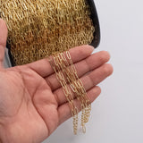 Paperclip Chain 3x9mm Ion Plated Brass Chain - Tarnish Resistant Wholesale 1 yard per order