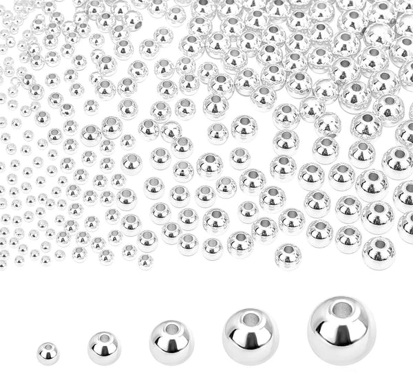 Spacer Beads 3mm 4mm 5mm 6mm 8mm White Gold / Silver Tone Spacer Beads Plain Seemless Gold Plated Brass Beads 200 pieces
