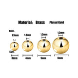 100pcs 14K Gold Solid Beads PVD Ion Plated Tarnish Resistant 3mm 4mm 5mm 6mm 8mm Gold Beads Brass Spacer Beads Seamless Gold Brass Beads