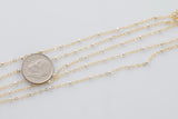 14kt Gold Filled 1.5mm Satellite Chain with 1.8mm Sterling silver Beads - Chain for Permanent Jewelry - USA made-Permanent Jewelry Chain