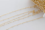 14kt Gold Filled 1.5mm Satellite Chain with 1.8mm Sterling silver Beads - Chain for Permanent Jewelry - USA made-Permanent Jewelry Chain