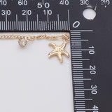 Sea Shell Starfish Ocean Ion Plated Brass Chain - Tarnish Resistant Wholesale 1 yard per order