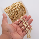 7x5mm CCC Ion Plated Brass Chain - Tarnish Resistant Wholesale 1 yard per order