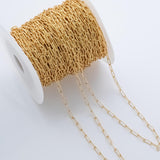 3x9 Paperclip CCC Ion Plated Brass Chain - Tarnish Resistant Wholesale 1 yard per order