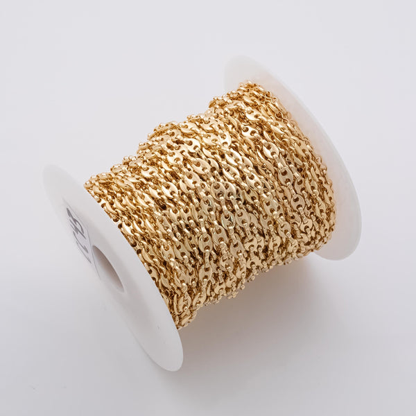 7x5mm CCC Ion Plated Brass Chain - Tarnish Resistant Wholesale 1 yard per order