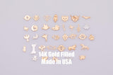 Animal Gold Filled Connectors Permanent Jewelry Connector Selection Intricate Detail - 14kt gold filled or Sterling Silver - Made in the USA