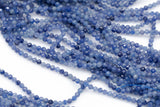 Blue Aventurine Beads Full Strands-15.5 inches-3mm- Nice Size Hole- Diamond Cutting, High Facets-Nice and Sparkly-Faceted Round