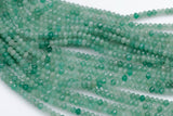 Green Aventurine Beads Full Strands-15.5 inches-3x4mm- Nice Size Hole- Diamond Cutting, High Facets-Nice and Sparkly-Faceted Round