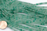 Green Aventurine Beads Full Strands-15.5 inches-3x4mm- Nice Size Hole- Diamond Cutting, High Facets-Nice and Sparkly-Faceted Round