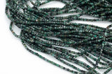 Natural Emerald- Beads Full Strands-15.5 inches- 2mm- Nice Size Hole- Diamond Cutting, High Facets-Nice and Sparkly-Faceted Cube
