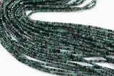 Natural Emerald- Beads Full Strands-15.5 inches- 2mm- Nice Size Hole- Diamond Cutting, High Facets-Nice and Sparkly-Faceted Cube