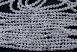 Natural Quartz- Beads Full Strands-15.5 inches- 2mm and 4mm- Nice Size Hole- Diamond Cutting, High Facets-Nice and Sparkly-Faceted Round