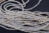Golden Rutilated Quartz Beads Full Strands-15.5 inches-3mm- Nice Size Hole- Diamond Cutting, High Facets-Nice and Sparkly-Faceted Round