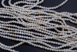Golden Rutilated Quartz Beads Full Strands-15.5 inches-3mm- Nice Size Hole- Diamond Cutting, High Facets-Nice and Sparkly-Faceted Round