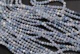 Aquamarine- Beads Full Strands-15.5 inches- 2mm and 3mm- Nice Size Hole- Diamond Cutting, High Facets-Nice and Sparkly-Faceted Round