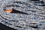 Natural Aquamarine- Beads Full Strands-15.5 inches- 2mm- Nice Size Hole- Diamond Cutting, High Facets-Nice and Sparkly-Faceted Cube