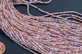 Pink Opal- Beads Full Strands-15.5 inches- 2mm- Nice Size Hole- Diamond Cutting, High Facets-Nice and Sparkly-Faceted Round