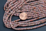 Rhodochrosite Beads Full Strands-15.5 inches-3x4mm- Nice Size Hole- Diamond Cutting, High Facets-Nice and Sparkly-Faceted Round