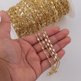 Double Flat Chain Ion Plated Brass Chain - Tarnish Resistant Wholesale 1 yard per order