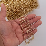 6mm Paperclip Chain Hammered Middle Ion Plated Brass Chain - Tarnish Resistant Wholesale 1 yard per order