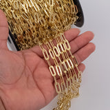 Flattened Paperclip Chain 6x14mm Ion Plated Brass Chain - Tarnish Resistant Wholesale 1 yard per order