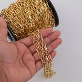 5x11mm Paperclip Chain Ion Plated Brass Chain - Tarnish Resistant Wholesale 1 yard per order