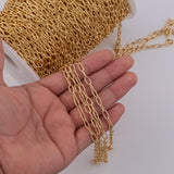 Paperclip Round 4x8mm Chain Ion Plated Brass Chain - Tarnish Resistant Wholesale 1 yard per order