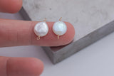 USA Gold Filled Natural Coin Pearl Connector Handmade Approx. 10-11mm. Made with Natural Freshwater Pearl and Connector or Charm