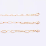 Round Paperclip Necklaces 16" 18" 3mm 4mm 5mm For Layering Tarnish Resistant PVD Ion Plating Ion Plated
