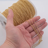 2.5mm CCC Ion Plated Brass Chain - Tarnish Resistant Wholesale 1 yard per order