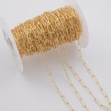 paperclip round 5x15mm CCC Ion Plated Brass Chain - Tarnish Resistant Wholesale 1 yard per order