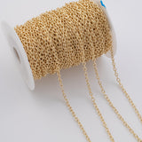 Oval 4x6mm CCC Ion Plated Brass Chain - Tarnish Resistant Wholesale 1 yard per order