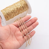 Figaro 2.5mm CCC Ion Plated Brass Chain - Tarnish Resistant Wholesale 1 yard per order