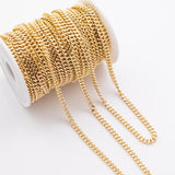 Cuban Curb 5.2mm CCC Ion Plated Brass Chain - Tarnish Resistant Wholesale 1 yard per order