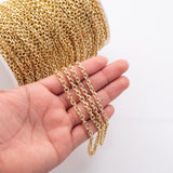 4x5mm CCC Ion Plated Brass Chain - Tarnish Resistant Wholesale 1 yard per order