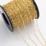 4x11mm Hammered Paperclip Chain Plated Brass Chain - Tarnish Resistant Wholesale 1 yard per order