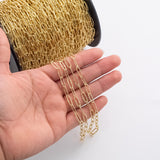 4x11mm Hummered CCC Ion Plated Brass Chain - Tarnish Resistant Wholesale 1 yard per order