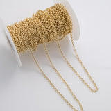 4mm Rolo Chain Ion Plated Brass Chain - Tarnish Resistant Wholesale 1 yard per order
