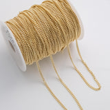 3.5mm Cuban Curb Chain Ion Plated Brass Chain - Tarnish Resistant Wholesale 1 yard per order