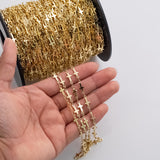Cross 5mm Ion Plated Brass Chain - Tarnish Resistant Wholesale 1 yard per order