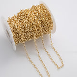 5mm Rolo Oval Chain Ion Plated Brass Chain - Tarnish Resistant Wholesale 1 yard per order 5x7mm