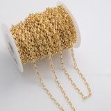 5mm Rolo Oval Chain Ion Plated Brass Chain - Tarnish Resistant Wholesale 1 yard per order 5x7mm