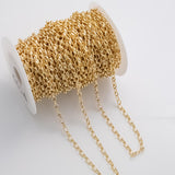 5x7mm Rolo Oval CCC Ion Plated Brass Chain - Tarnish Resistant Wholesale 1 yard per order