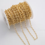 5mm Rolo Oval Chain Ion Plated Brass Chain - Tarnish Resistant Wholesale 1 yard per order 5x7mm