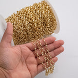 5x7mm Rolo Oval CCC Ion Plated Brass Chain - Tarnish Resistant Wholesale 1 yard per order